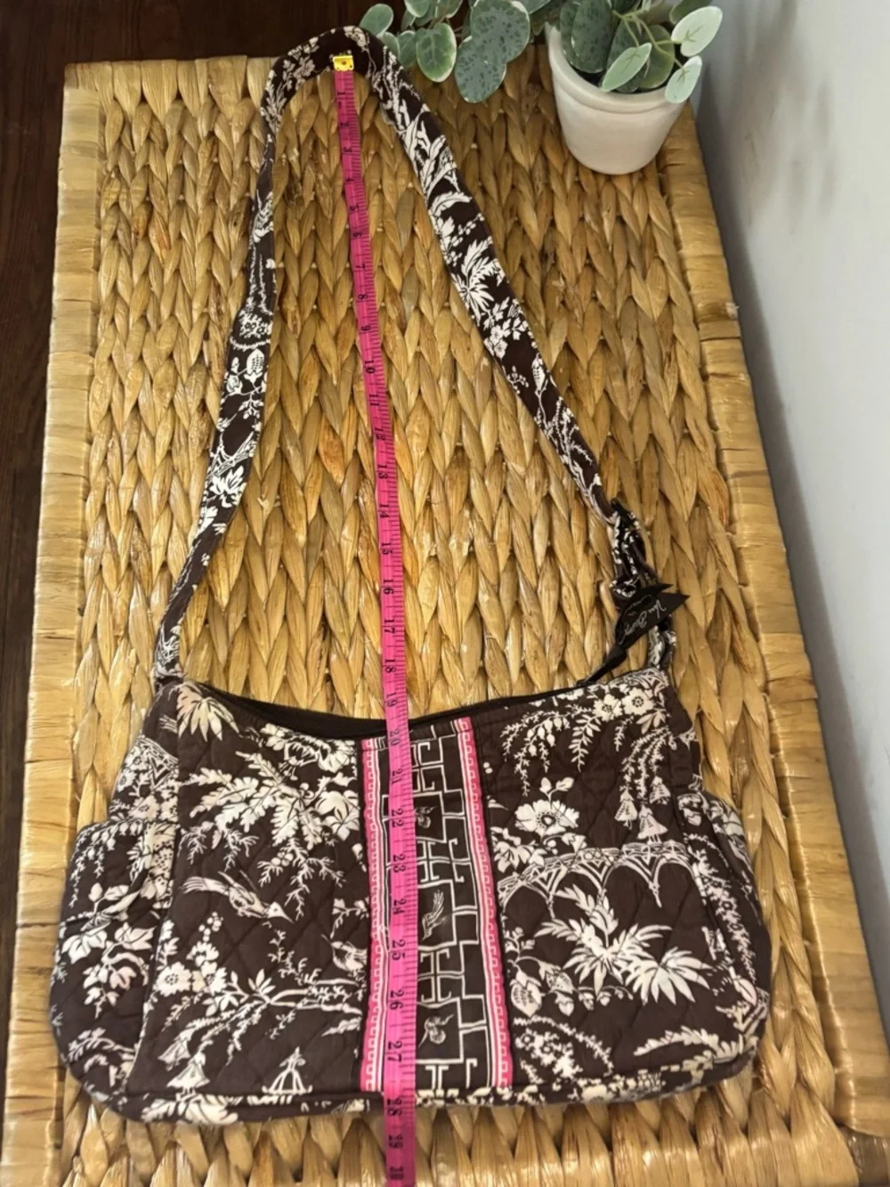 Vera Bradley Brown & Pink Quilted Floral Bag - Picture 16 of 16